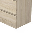 AICA SANITAIRE - Aica Sanitaire 50cm(L)x38.5cm(P)x52cm(H) Meuble salle de bain naturel deux tiroirs avec une vasque à suspendre - vignette