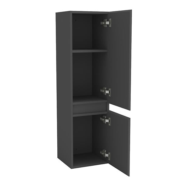 AICA SANITAIRE - AICA Ensemble meuble double vasque L.120cm 4 tiroirs + lavabo + LED miroir + colonne,anthracite 1 - large