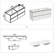 AICA SANITAIRE - AICA Ensemble meuble double vasque L.120cm + lavabo + LED miroir + 2*colonne,blanc - vignette