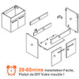 AICA SANITAIRE - Aica Sanitaire Ensemble meuble salle de bain et vasque 58x38x50cm deux portes - vignette