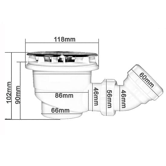 AICA SANITAIRE - AICA Bonde de receveur avec le siphon 90cm, bonde de douche haut débit extra-plat couverture chromé, diamètre 90mm - large