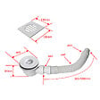 AICA SANITAIRE - Receveur de douche 120x90cm avec une grille en ABS, AICA bac à douche rectangulaire, Extra-plat, blanc, anti-dérapant - vignette