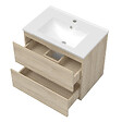 AICA SANITAIRE - Meuble Salle de Bain 80cm avec colonne + miroir lumineux 3 couleurs Chêne Wotan - vignette