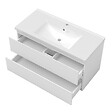 AICA SANITAIRE - Ensemble meuble Salle de Bain 100cm avec simple vasque et colonne et miroir lumineux dimmable blanc - vignette