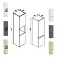 AICA SANITAIRE - Ensemble meuble Salle de Bain 80cm simple vasque avec colonne et miroir lumineux dimmable chêne wotan - vignette