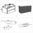 AICA SANITAIRE - AICA ensemble meuble salle de bain 100 cm anthracite avec 2 tiroirs à fermeture automatique, lavabo céramique + miroirBluetooth + 2 colonnes, suspendu - vignette