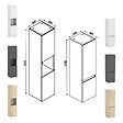 AICA SANITAIRE - Ensemble meuble Salle de Bain 120cm avec colonne + miroir lumineux 3 couleurs Anthracite - vignette