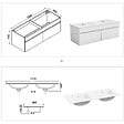 AICA SANITAIRE - AICA Ensemble meuble 120 cm blanc, lavabo céramique + 2 colonnes hautes + Miroir salle de bain Bluetooth avec 3 couleurs dimmable, suspendu - vignette