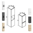 AICA SANITAIRE - Ensemble meuble salle de Bain 120cm avec colonne + miroir mural lumineux 3 couleurs Anthracite - vignette