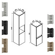 AICA SANITAIRE - Ensemble meuble de salle de bain 120cm, double vasque + colonne + LED miroir rectangulaire,blanc - vignette