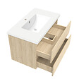 AICA SANITAIRE - AICA Meuble de salle de bain chêne 80cm, suspendu avec 2 tiroirs - vignette