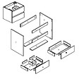 AICA SANITAIRE - AICA Meuble de salle de bain chêne 80cm, suspendu avec 2 tiroirs - vignette