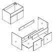 AICA SANITAIRE - AICA Meuble de salle de bain 60cm à double porte, suspendu, Anthracite - vignette