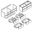 AICA SANITAIRE - AICA Meuble de salle de bain anthracite 120cm, suspendu avec 4 tiroirs - vignette
