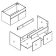 AICA SANITAIRE - AICA Meuble de salle de bain 80cm à double porte, suspendu, Chêne - vignette
