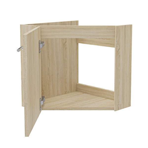 AICA SANITAIRE - AICA Meuble de salle de bain 40cm avec tiroir, meuble d'angle suspendu Chêne - large
