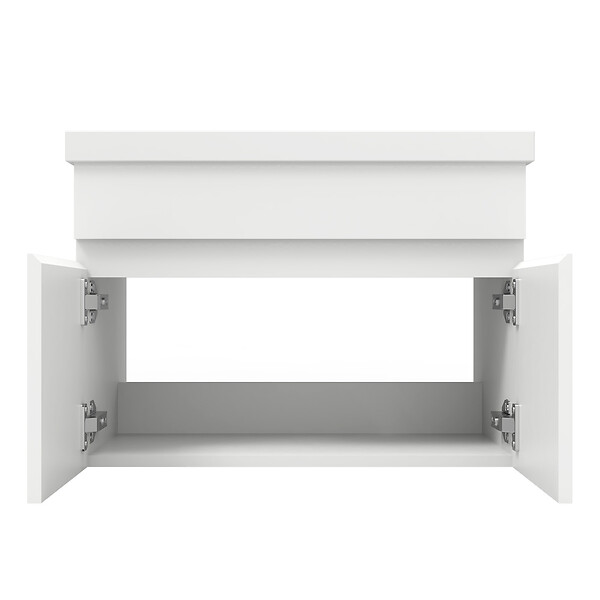 AICA SANITAIRE - AICA Meuble de salle de bain 60cm à double porte, suspendu, blanc - large