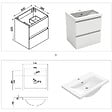 AICA SANITAIRE - AICA Ensemble meuble vasque L.50cm blanc 2 tiroirs + lavabo + colonne - vignette