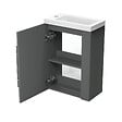 AICA SANITAIRE - AICA Meuble de salle de bain 44cm avec 2 compartiments, suspendu, Anthracite - vignette