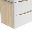 AICA SANITAIRE - AICA Meuble de salle de bain 80cm avec 2 tiroirs, suspendu Blanc + Chêne - vignette