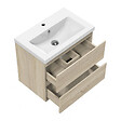 AICA SANITAIRE - AICA Meuble de salle de bain chêne 50cm, suspendu avec 2 tiroirs - vignette