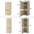 AICA SANITAIRE - AICA Ensemble meuble vasque L.99cm 2 tiroirs + lavabo + LED miroir rond 100cm + 2*colonne,chêne - vignette