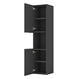 AICA SANITAIRE - AICA Ensemble meuble double vasque L.120cm 4 tiroirs + lavabo + 2*LED miroirs rond 60cm + 2*colonne,anthracite B - vignette
