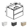 AICA SANITAIRE - AICA Ensemble meuble Chêne et vasque L.79cm 2 tiroirs + colonne + lavabo + miroir - vignette