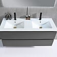 LUXURYBAIN - Meuble salle de bain double vasque 120cm gris et miroir LED LB-8331G - vignette