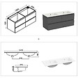 AICA SANITAIRE - AICA Ensemble meuble double vasque L.120cm anthracite 4 tiroirs + led miroir + lavabo - vignette
