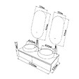 LUXURYBAIN - LuxuryBain - Meuble de salle de bain double vasque 120cm bois foncé avec miroir led - vignette