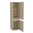 AICA SANITAIRE - AICA Ensemble meuble double vasque L.120cm 4 tiroirs + lavabo + 2*LED miroirs rond 60cm + colonne C,chêne,easy - vignette