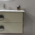 LUXURYBAIN - LuxuryBain - Meuble de salle de bain simple vasque 80cm bois et vert avec miroir led - vignette