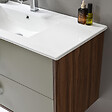 LUXURYBAIN - LuxuryBain - Meuble de salle de bain simple vasque 80cm bois et vert avec miroir led - vignette