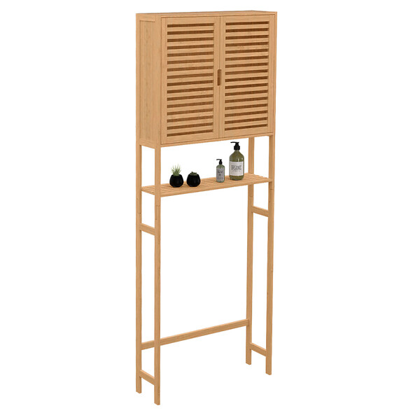 ID MARKET - Meuble étagère dessus WC placard bambou BEA - large