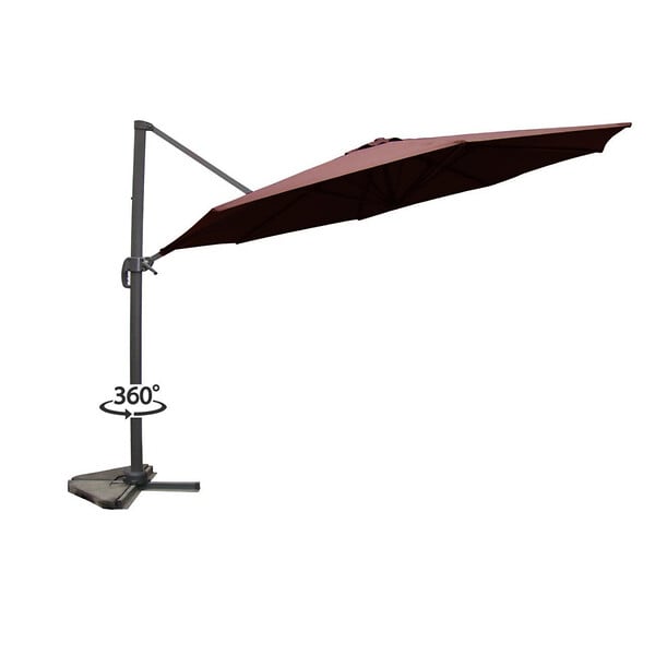 CONCEPT USINE - Parasol marron droit rond 35 x 35 m rotatif à 360 CASTILLO $ - large