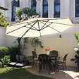 CONCEPT USINE - Parasol  écru droit rond 3,5 x 3,5 m rotatif à 360 CASTILLO - vignette