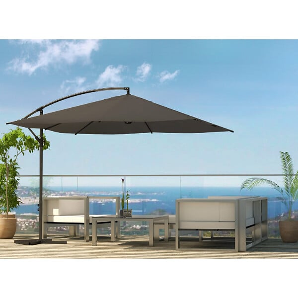 CONCEPT USINE - Parasol  gris déporté carré 3 x 3 m SOLENZARA - large