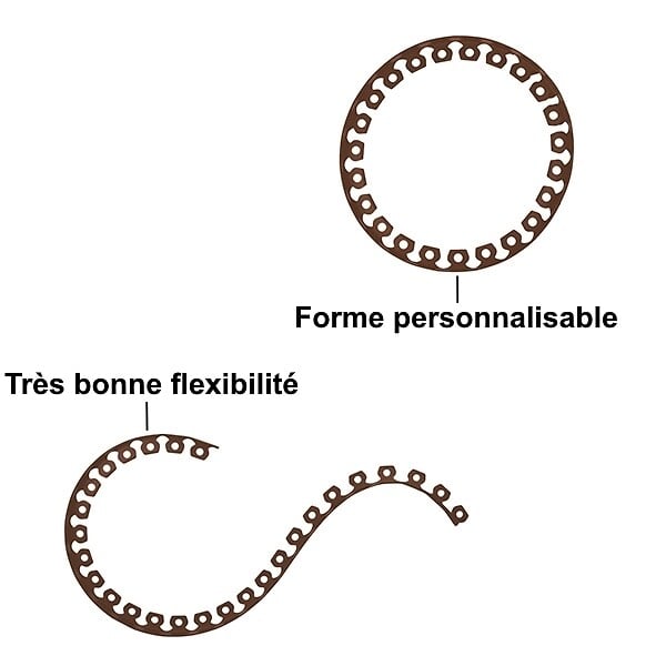 GT GARDEN - Bordure de jardin flexible marron - 5 cm x 10 mètres avec 20 piquets d'ancrage - large