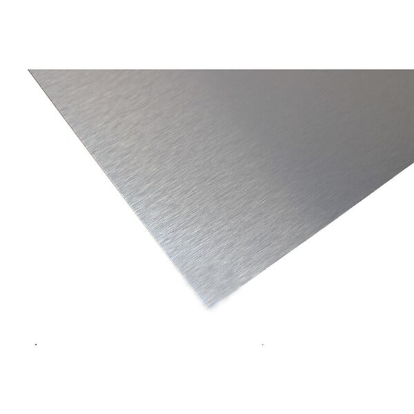 MCCOVER - Crédence - réversible - en aluminium brossé / aluminium brut 200 x 100 x 0.3 cm + 3 profils de finition en U Aluminum brossé, ep.3 mm, l.100 cm, L.200 cm - large