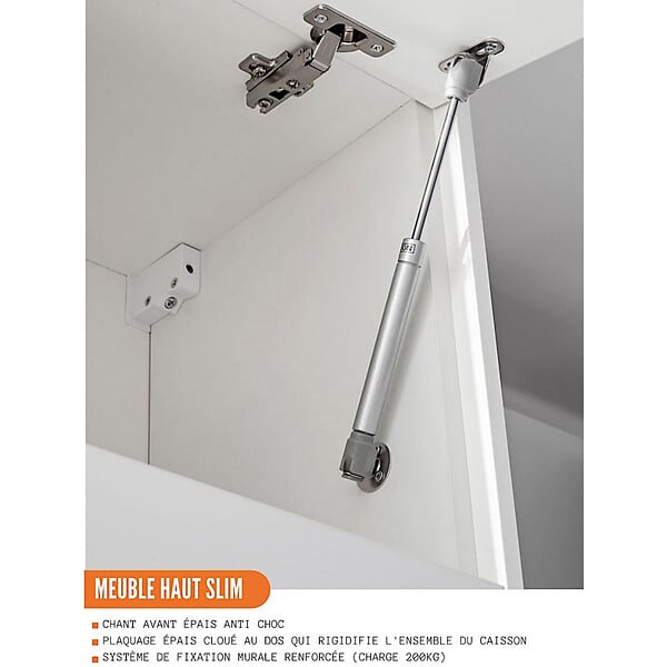 CUISINEANDCIE - Cuisineandcie - Meuble haut de cuisine Eco Noyer Blanchi 1 porte relevable L 60 cm - large
