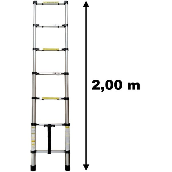 GT MARKET - Échelle télescopique en aluminium - 2.00 mètres - large