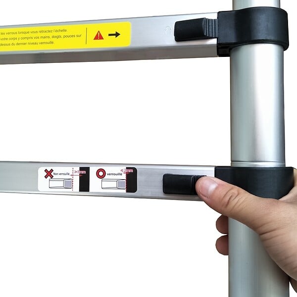 GT MARKET - Échelle télescopique pliable en aluminium - 3.80 mètres - large