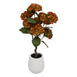 ATMOSPHERA - Hortensia artificiel en pot ciment - Mika Ambre - H.100cm - vignette