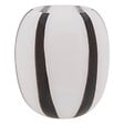 ATMOSPHERA - Vase cylindrique rayé bicolore 20cm - Verre - Noir & Blanc - vignette