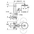 GROHE - Colonne de douche thermostatique XXL Round 250 + Douchette 2 jets, Chrome (26816022) - vignette