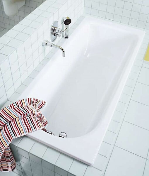 KALDEWEI - Eurowa Baignoire droite avec pieds 170 x 70 cm en acier émaillé, Blanc alpin (119800010001-SET) - large