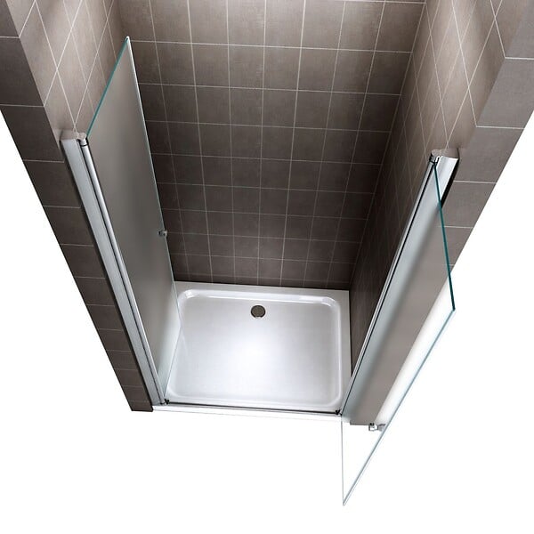 SANIVERRE - GINA Porte de douche H.185 x L. 116 à 120 cm verre dépoli opaque 6 mm - large
