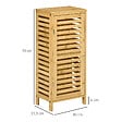 KLEANKIN - Meuble bas de salle de bain une porte - étagère réglable - bois de bambou verni - vignette