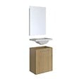 ALLIBERT - Ensemble meuble lave-mains avec miroir BELEM PACK - L 40 x H 51 x P 25 cm - 40 cm- couleur chêne - vignette